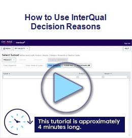 How to Use InterQual Decision Reasons tutorial